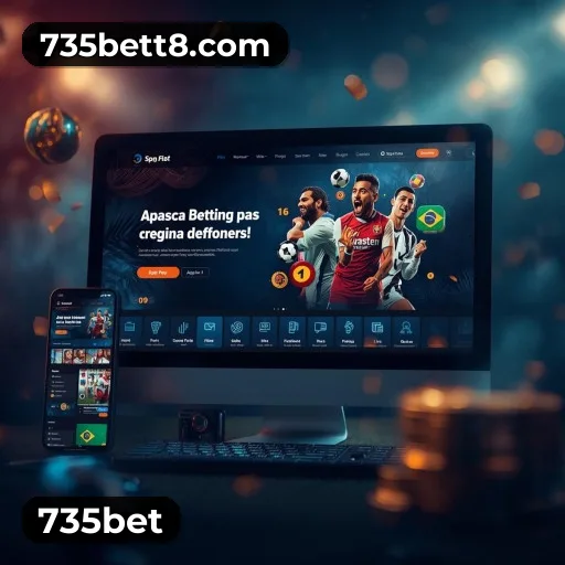 App 735bet para iOS e Android — interface mobile, login biométrico e PIX integrado